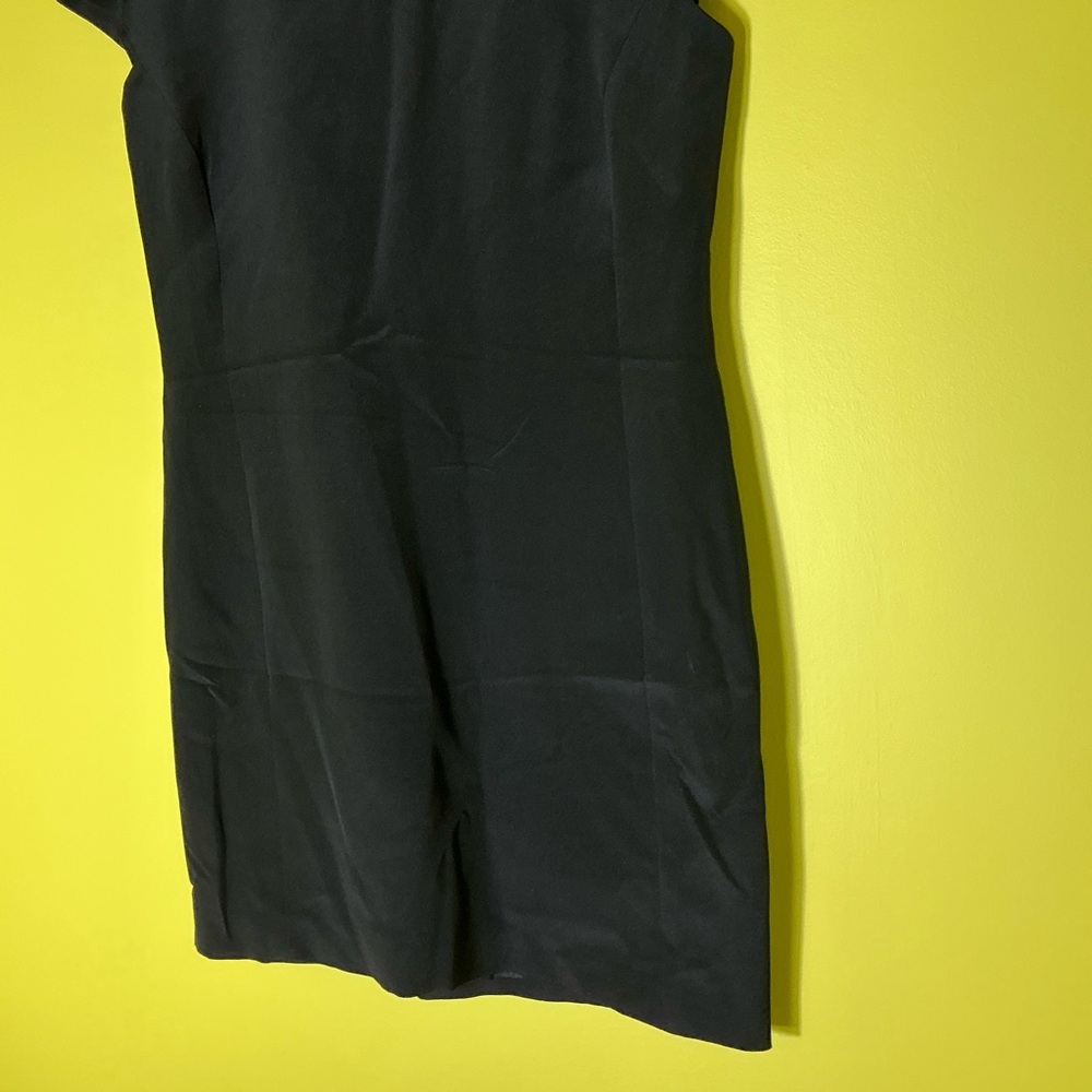 Vintage Worth 80s 90s Silk Black Mini Dress - Picture 3 of 5
